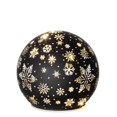 3D LED dekoratīvā stikla bumba Sniegpārsla Finnlumor, 12 cm