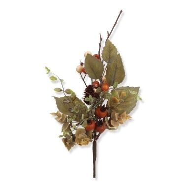 Mākslīgs zariņš ar rudens lapām, 35 cm