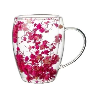 Borosilikāta stikla krūze Peter Flowers rozā, 320 ml