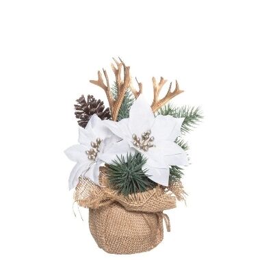 Mākslīga puansetija balta 4Living, 23 cm