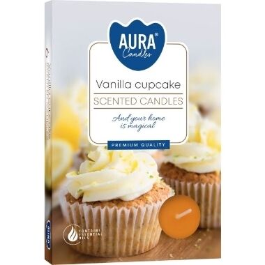 Aromātiskās tējas sveces vaniļas kūkas Aura, 6 gab.