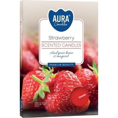 Aromātiskās tējas sveces zemeņu Aura, 6 gab.
