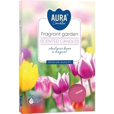 Aromātiskās tējas sveces Fragrant Garden Aura, 6 gab.