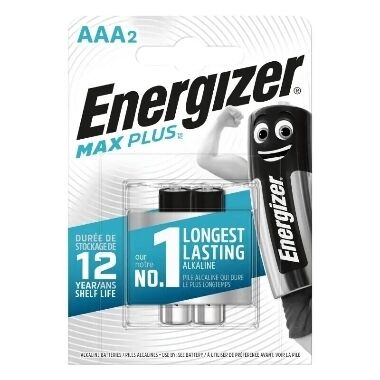 Baterijas Energizer Max Plus AAA, 1.5 V, 2 gab.