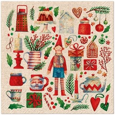 Salvetes Christmas Motifs Paw, 20 gab.