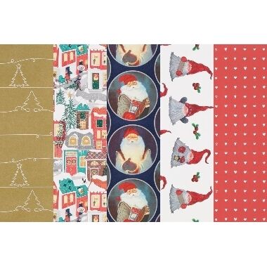 Dāvanu iesaiņošanas papīrs Ziemassvētku Winteria, 5m x 100cm, 1 gab.