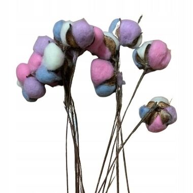 Mākslīgs kokvilnas zariņš krāsains, 33 cm, 1 gab.