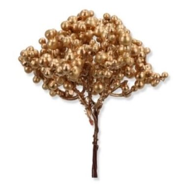 Dekoratīvas mazas zelta ogas uz drāts, 12 cm