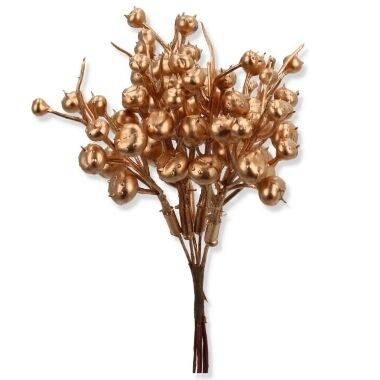 Dekoratīvas zelta ogas uz drāts, 15 cm