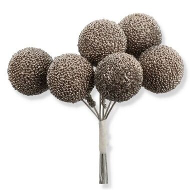 Dekoratīvas spīdīgas bumbas uz drāts, 6 gab.