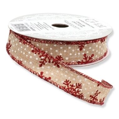 Ziemassvētku krāsaina austa lente, 25mm x 10m