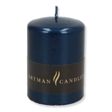 Cilindra formas svece metāliska tumši zila, Artman candles