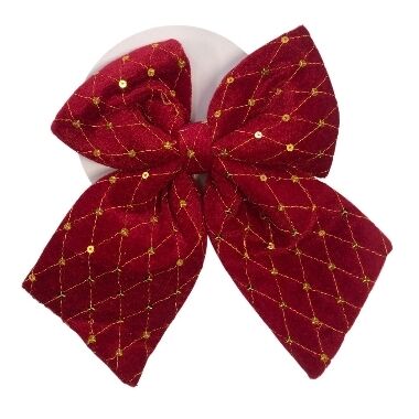 Ziemassvētku bante sarkana ar gliteriem, 1 gab.