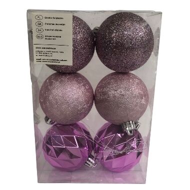 Plastmasas bumbiņas eglītei violets mix 5 cm Oris, 6 gab.