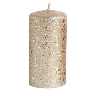 Cilindra svece zelta Glamour Artman, 10x7 cm