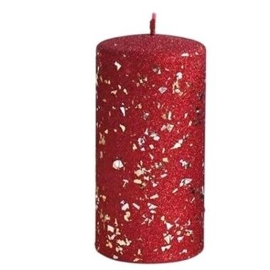 Cilindra svece sarkana Glamour Artman, 10x7 cm