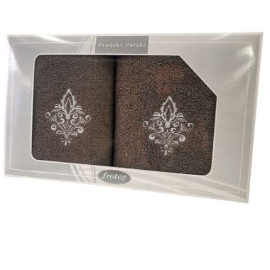 Dvieļu komplekts tumši brūns dāvanu kastē, Greno