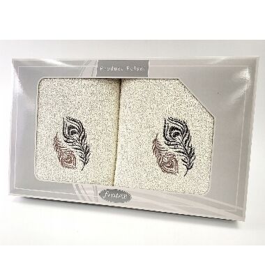 Dvieļu komplekts bēšs dāvanu kastē, Greno