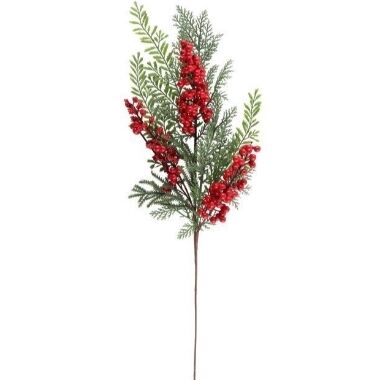Mākslīga dekorācija ar sarkanām ogām Winteria, 60 cm