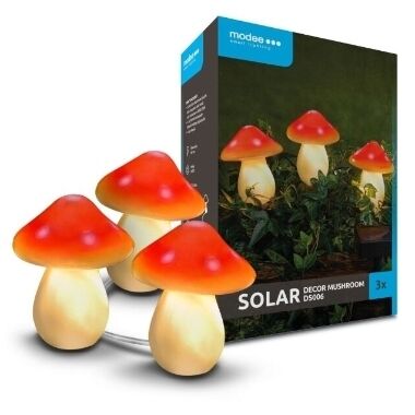 Dārza dekors LED solar sēnes, 3 gab